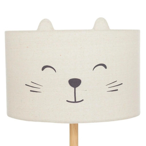 Lampa stojąca do pokoju dziecięcego Cat kremowa drewniana nowoczesna Atmosphera 152 cm