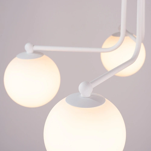 Żyrandol do salonu ASTRAL 5 biały minimalistyczny szklane kule nowoczesny Sollux Lighting