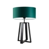 Lampka nocna do sypialni Thor nowoczesna z abażurem zielonym i czarną metalową podstawą 61 cm