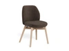 Krzesło Joy tapicerowane do jadalni brązowe dąb bielony Actona
