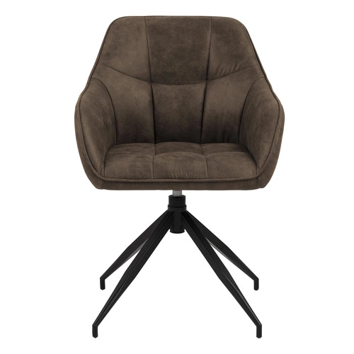 Krzesło tapicerowane Brenda Actona obrotowe z podłokietnikami do salonu brązowe nowoczesne