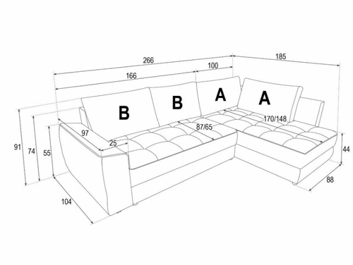 Narożnik Rabis z funkcją spania biały Argon 01 GR1