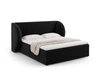 Łóżko tapicerowane Miley 160x200 czarne welurowe z pojemnikiem do sypialni glamour
