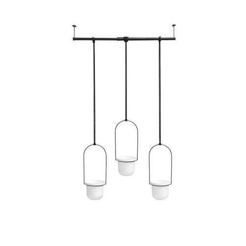 Zestaw doniczek wiszących Triflora Umbra na zioła do kuchni biały czarny regulowany