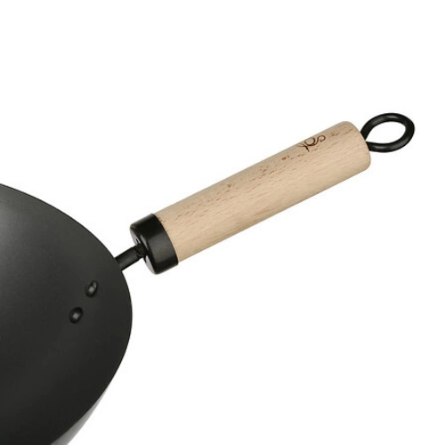 Wok stalowy z drewnianą rączką 35 cm