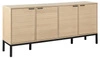 Komoda Kensington 180 cm dąb bielony nowoczesna na nóżkach z półkami do salonu Actona