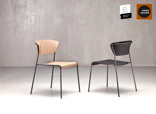 Krzesło do jadalni Lisa SCAB Design czarne, metalowe z bukowym siedziskiem loft industrial