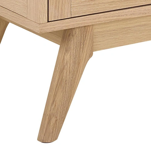 Witryna Marte drewniana skandynawska do salonu dąb bielony 140 cm