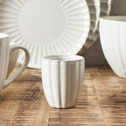 Kubek do espresso ceramiczny beżowy 120ml nowoczesny Intesi Vlora do kawy