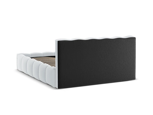 Łóżko tapicerowane Lupine szare 180x200 z pojemnikiem do sypialni nowoczesne glamour