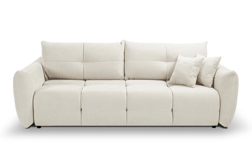 Sofa rozkładana 3 osobowa Bode biała z funkcją spania i pojemnikiem do salonu