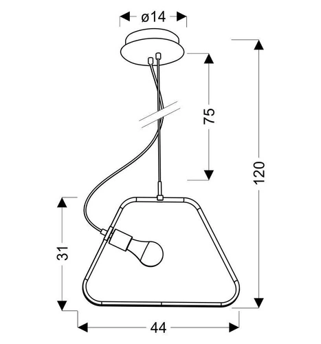 Lampa wisząca Ikaria 42 1x60W E27  led+12W LED chromowy 4000K