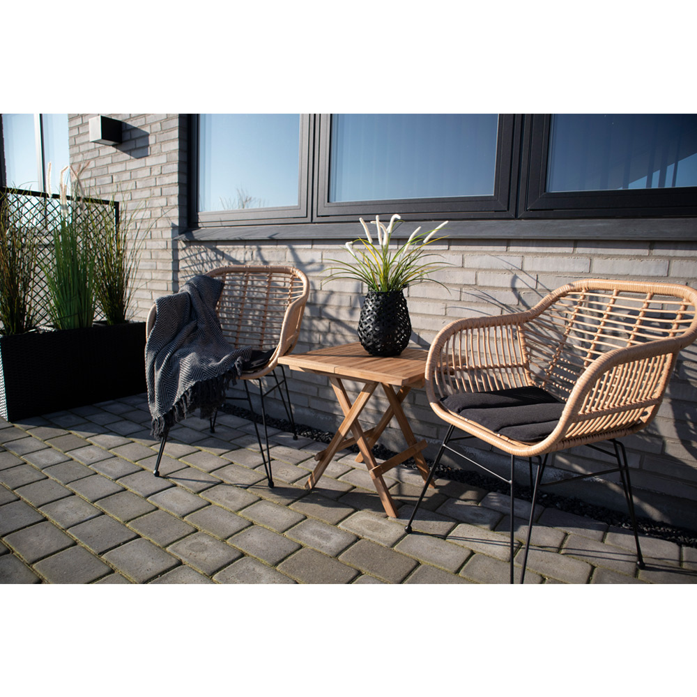 Stolik pomocniczy Bilbao 50x50cm naturalny tekowy