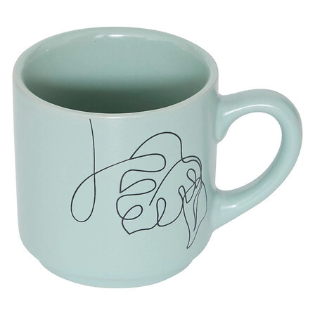 Zestaw 4 kubków ceramicznych Face 120ml do kawy ze stojakiem 5five simply smart