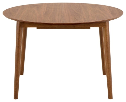 Stół okrągły rozkładany do jadalni Montreux Actona orzech nowoczesny drewniany 115-154 cm