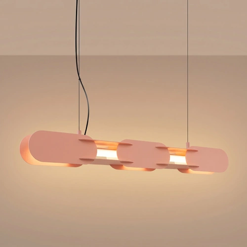 Lampa wisząca LED CHAIN 91 brzoskwiniowa nad stół do salonu