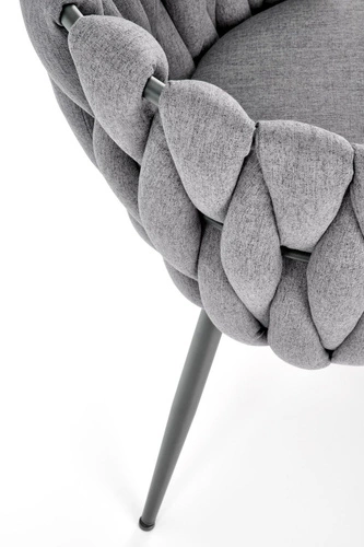Krzesło tapicerowane Wendy welurowe do jadalni i salonu nowoczesne glamour szare Intesi