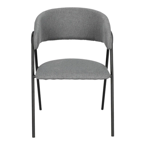 Krzesło tapicerowane Larisa szare z podłokietnikami loftowe do jadalni i kuchni Intesi