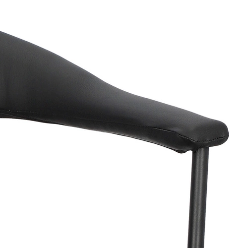 Krzesło tapicerowane Ava Actona do jadalni i salonu czarne ekoskóra z podłokietnikami industrialne