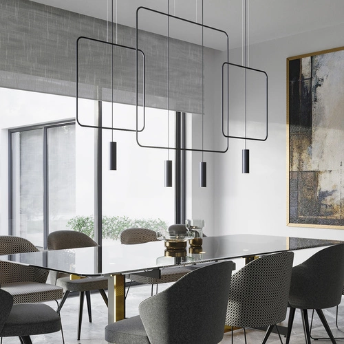 Lampa wisząca RANA 1 czarna nowoczesna do salonu i jadalni nad stół metalowa 175 cm