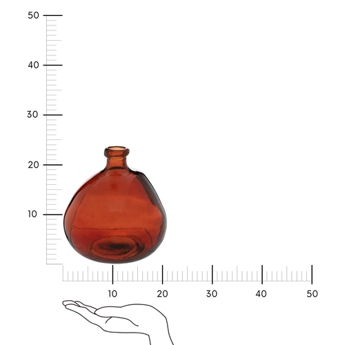Wazon szklany Uly bursztynowy nowoczesny do salonu na kwiaty 23 cm Atmosphera
