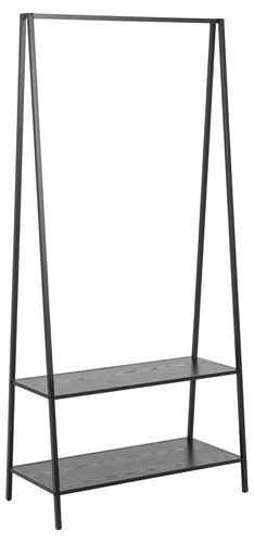 Wieszak stojący Seaford czarny z półkami na buty nowoczesny do przedpokoju Actona
