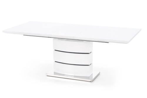 Stół rozkładany do jadalni Benno biały glamour 160-200 cm nowoczesny MDF metal Intesi