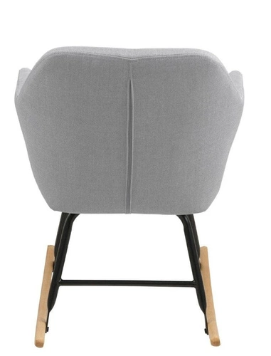 Krzesło bujane Emilia szare jasne tapicerowane