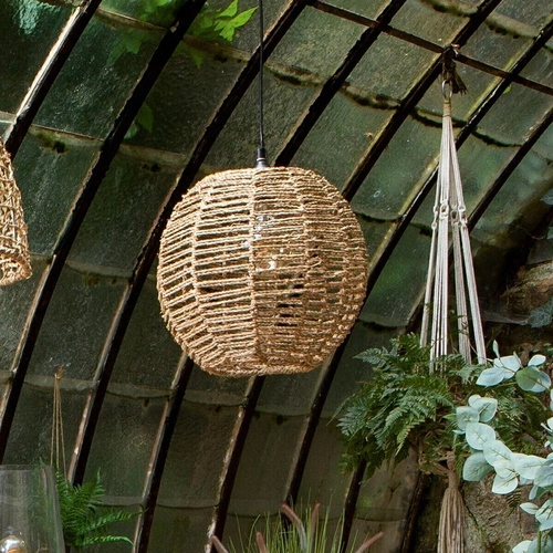 Lampa wisząca Rana naturalna rattanowa kula do salonu i jadalni Atmosphera 33 cm