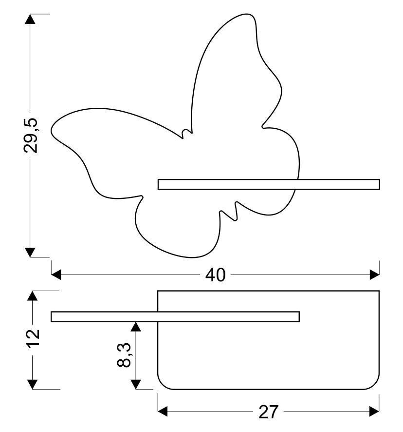 Kinkiet ścienny LED Butterfly różowy klasyczny drewniany do pokoju dziecięcego CANDELLUX