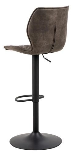 Hoker tapicerowany Naomi Actona antracytowy z oparciem, regulowany, obrotowy do kuchni