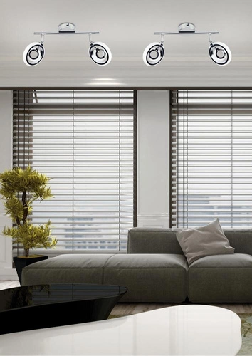 Lampa sufitowa LED Celt nowoczesna chromowana z regulacją do salonu lub sypialni 40 cm