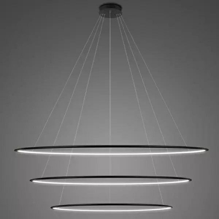 Lampa wisząca Ledowe Okręgi No.3 180 cm 4K czarna