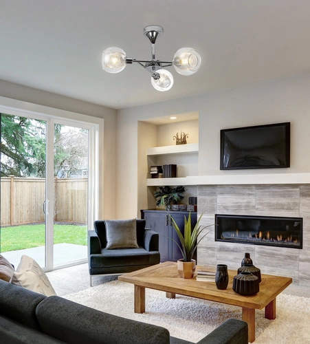 Lampa wisząca Ozzo nowoczesna szklana chromowana do salonu i sypialni regulowana