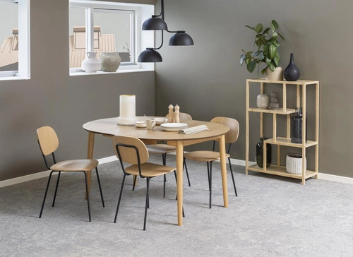 Regał na książki bambusowy Moso Actona 3 półki naturalny do salonu w stylu skandynawskim