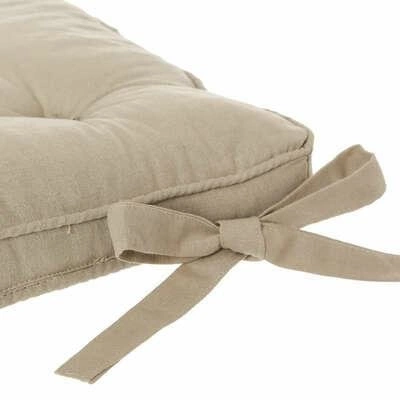 Poduszka na krzesło beżowa z 5 guzikami 