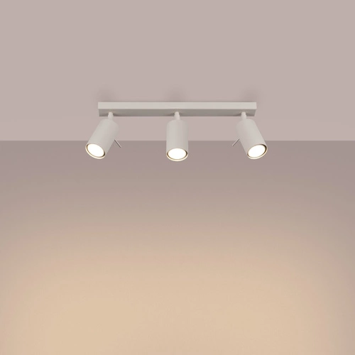 Plafon sufitowy RING 3L beżowy nowoczesny metalowy do salonu i sypialni ruchomy klosz