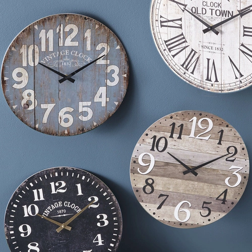 Zegar ścienny retro Alex 38 cm czarny cichy do salonu i sypialni Atmosphera