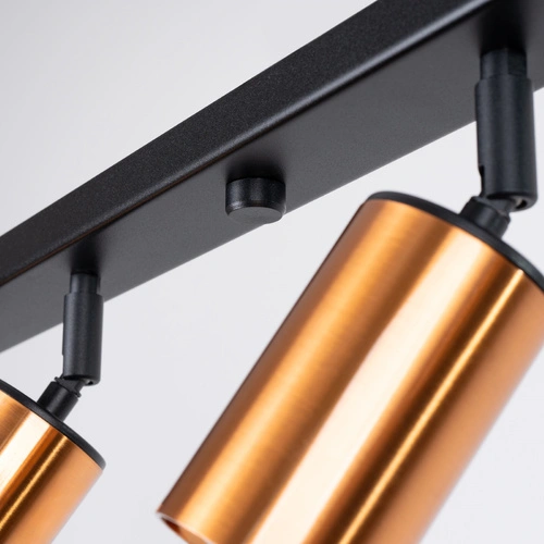 Plafon sufitowy nowoczesny WINX 6L czarny miedź regulowany do salonu i jadalni SOLLUX