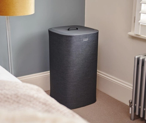 Joseph Joseph Tota nowoczesny kosz na pranie 60l dwukomorowy z pokrywą do łazienki czarny