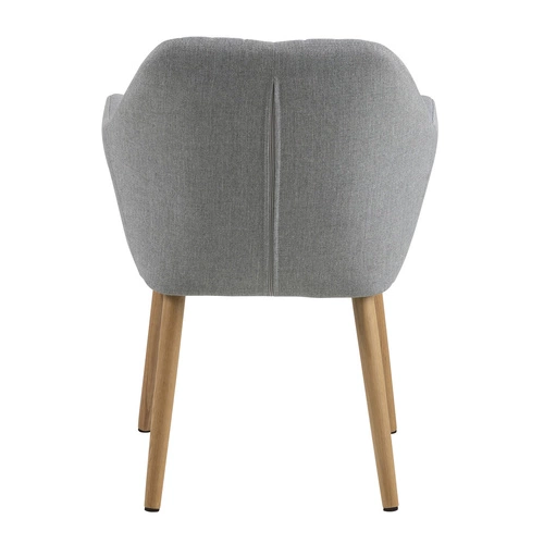 Krzesło tapicerowane Emilia szare z podłokietnikami do jadalni i salonu skandynawskie Actona