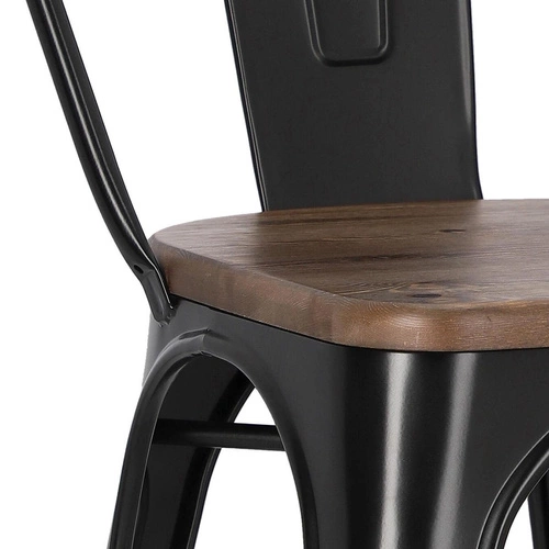 Krzesło do jadalni Paris Wood D2.DESIGN metalowe z drewnianym siedziskiem personalizowany kolor