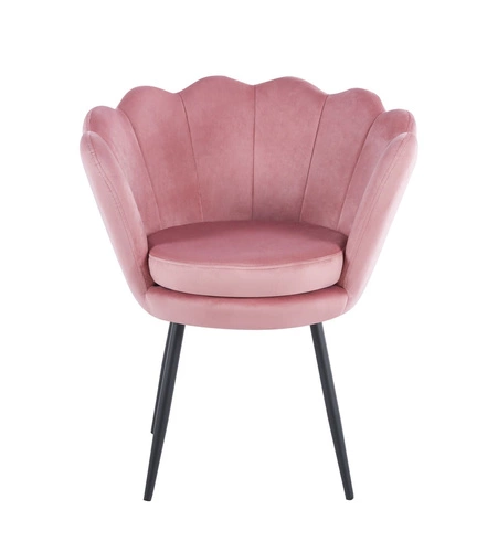 Krzesło muszelka Fiona VIC różowy jasny/nogi czarne