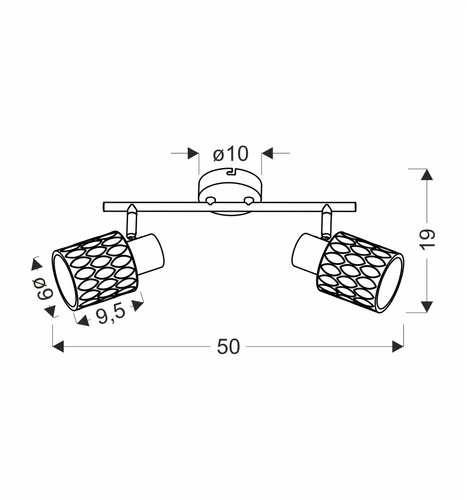 Lampa sufitowa Bill czarna szklana 2-punktowa do salonu i kuchni industrialna