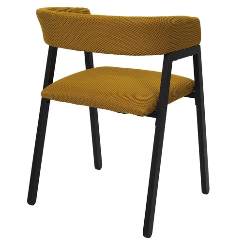 Krzesło tapicerowane Craft Intesi do jadalni i kuchni żółte nowoczesne z podłokietnikami