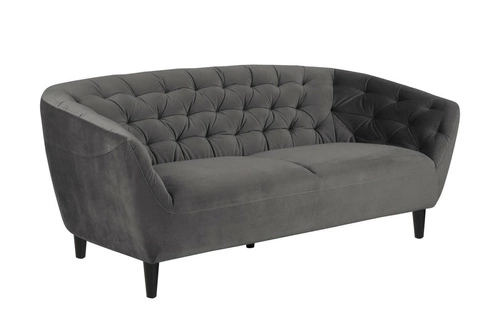 Sofa 3 osobowa welurowa Ria Actona nowoczesna szara do salonu glamour 191 cm