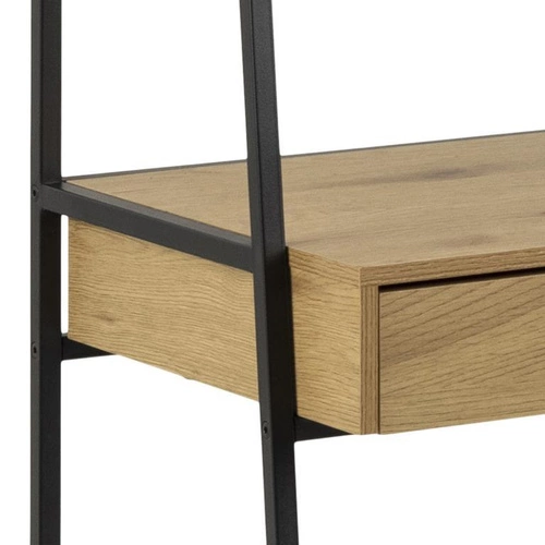 Regał metalowy z szufladą i blatem Seaford do salonu i biura w stylu loftowym 77 cm