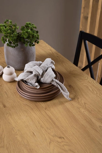 Stół do jadalni Peru 120x80 cm dąb artisan z czarnymi nogami nowoczesny Actona