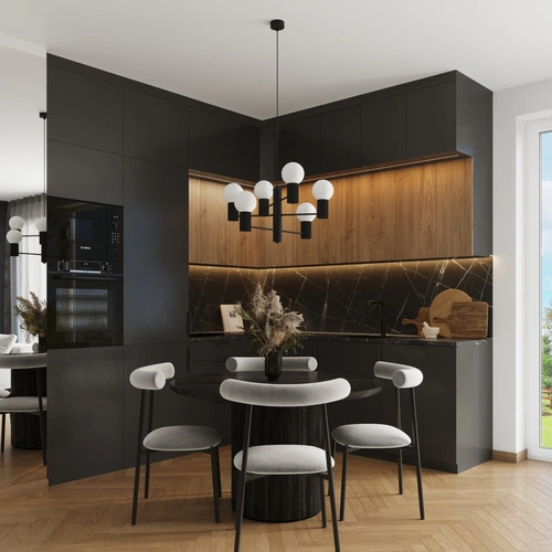 Żyrandol nowoczesny HALO 6 czarny lampa sufitowa do salonu i jadalni aluminium