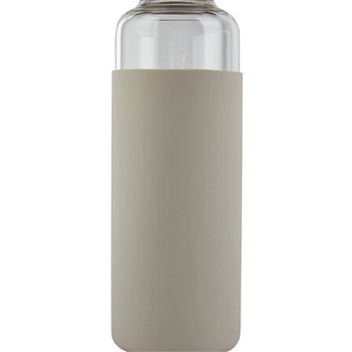 Butelka szklana 500ml z pokrowcem beżowa 5five simply smart na wodę do pracy i na trening